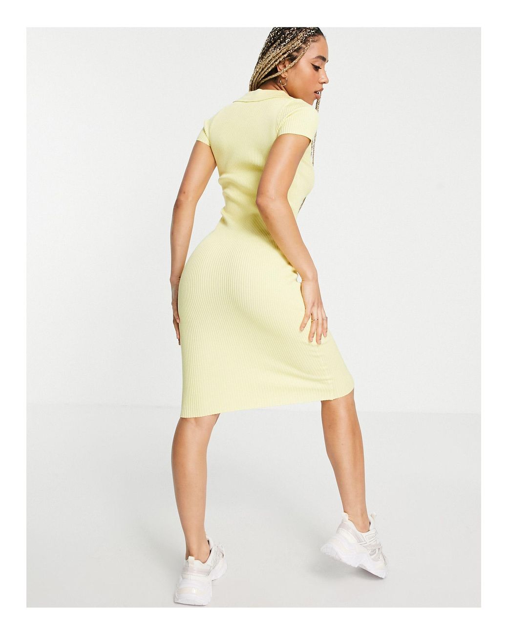 Missguided Ribbed Midi Dress With 