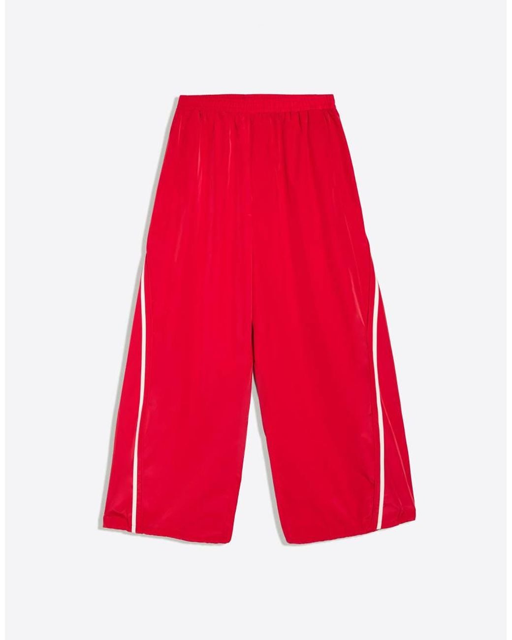 Bershka Black Technical Side-Stripe Trousers