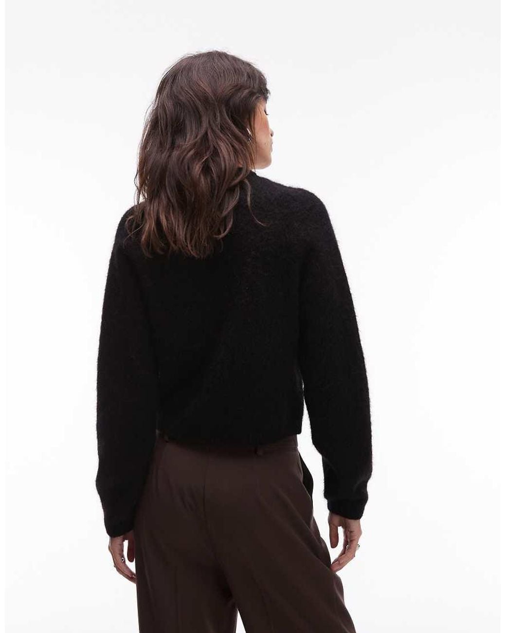 & Other Stories Black Supersoft Mohair And Wool Blend Cardigan