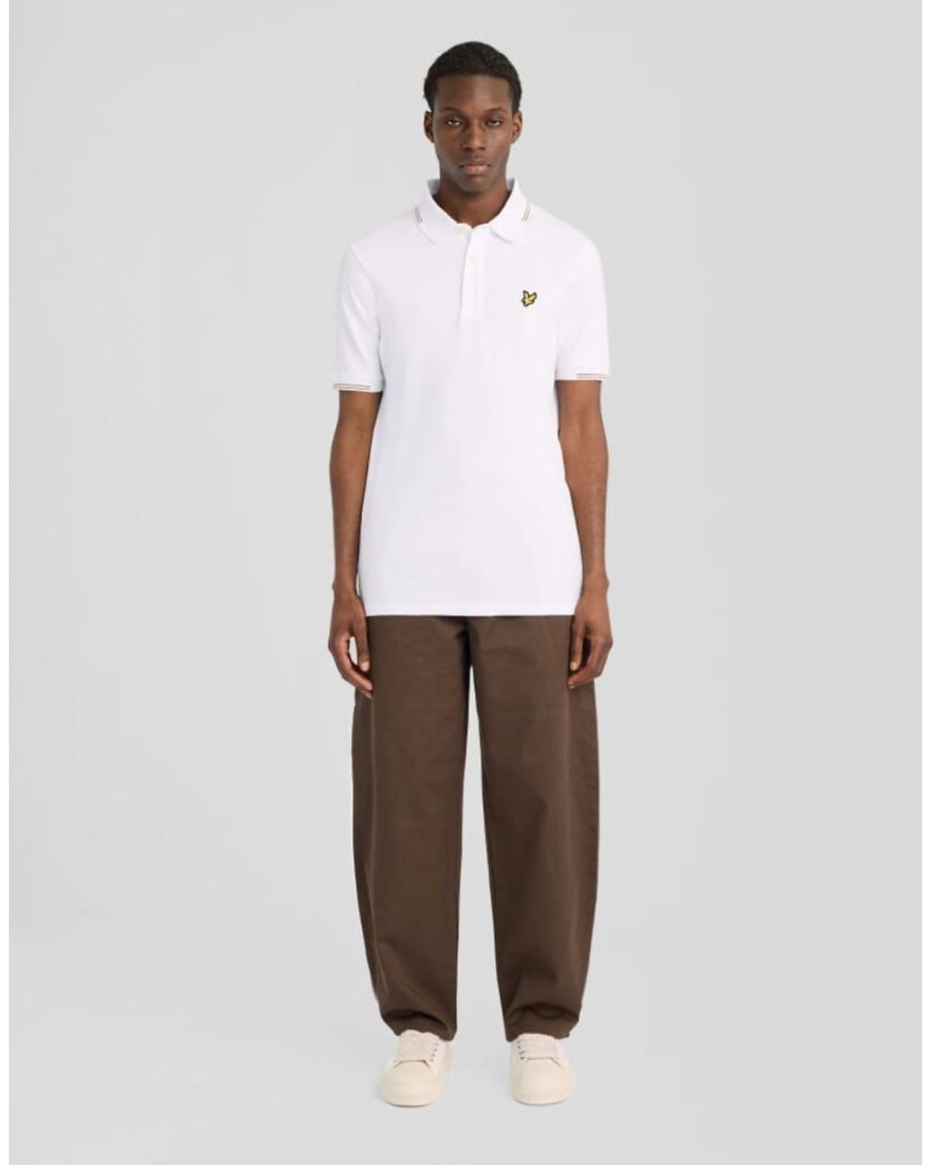 Lyle & Scott White Ss Polo Shirts Fine Tipped Polo Shirt for men