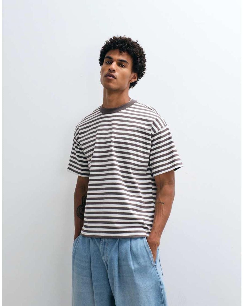 Weekday White Oversized Boxy T-shirt for men