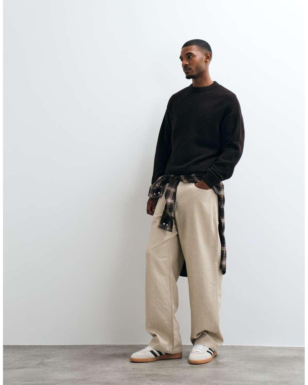 Jack & Jones Black Relaxed Fit Fluffy Jumper for men