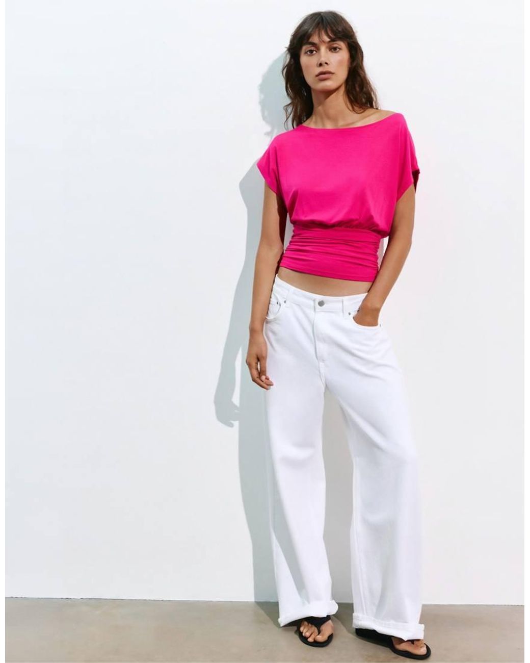 Pull&Bear Pink Asymmetric Top