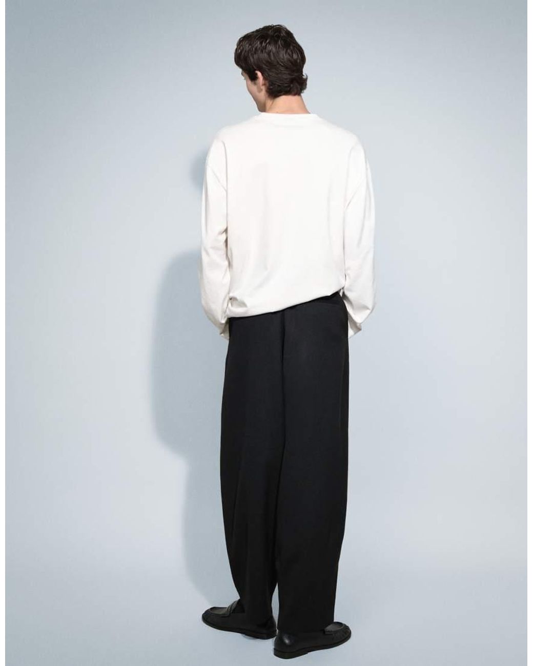 ASOS White Tailored Wide Barrel Leg Trousers for men