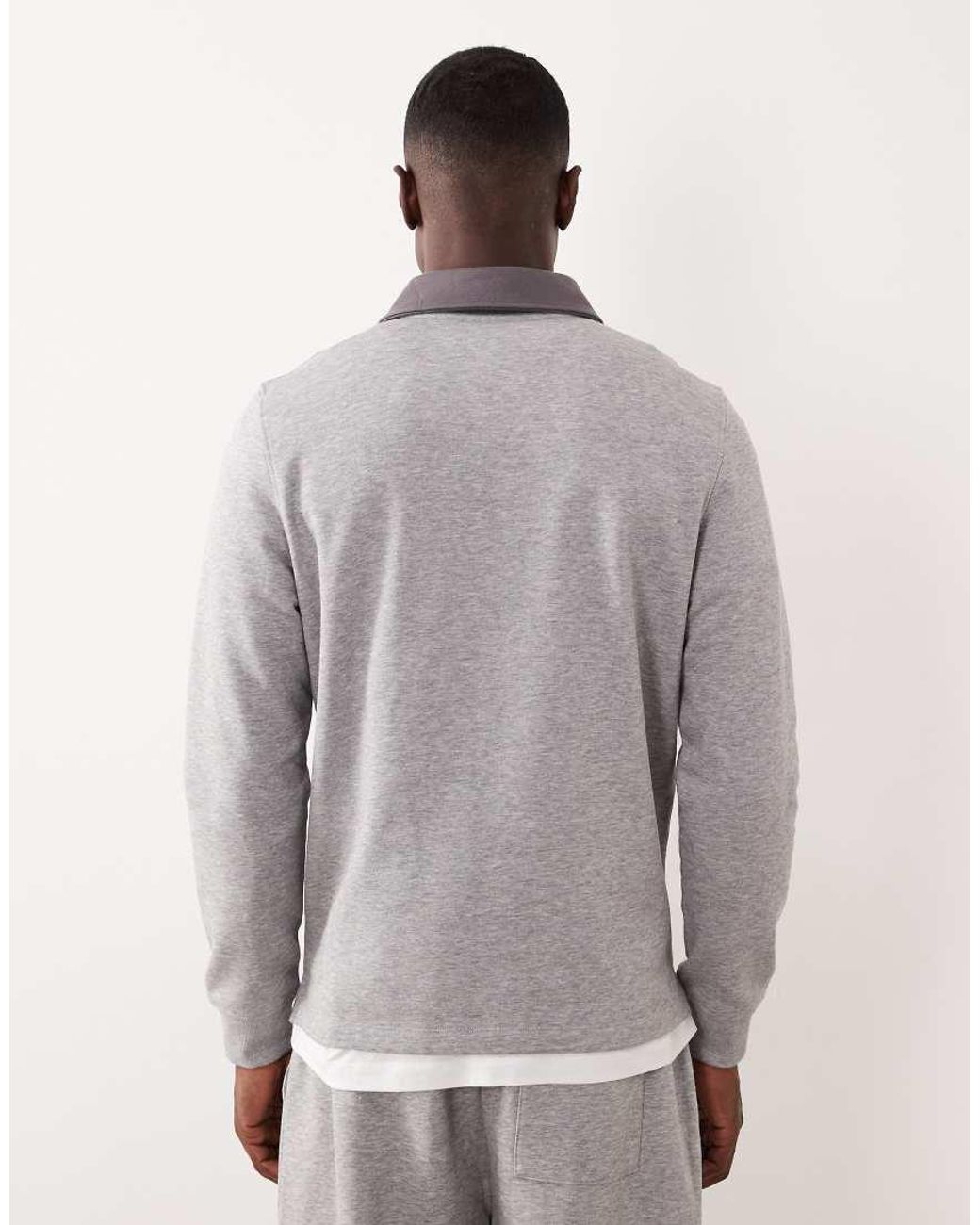ASOS Gray Quarter Zip Sweatshirt for men