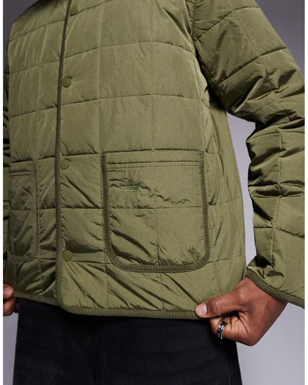 Adidas Originals Green Quilted Jacket for men