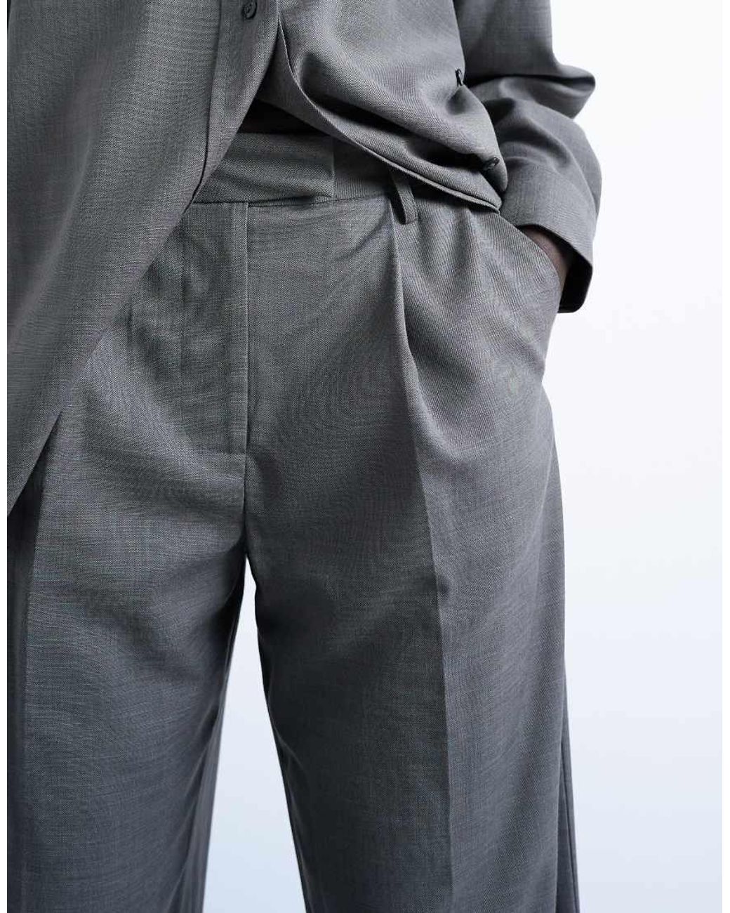 TOPSHOP White Co Ord Pleated Slouchy Trouser