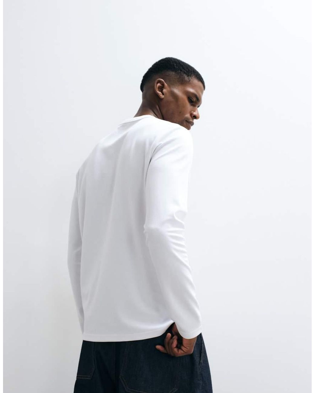 ASOS White Breathemax Heavyweight Regular Fit Long Sleeve T-Shirt for men
