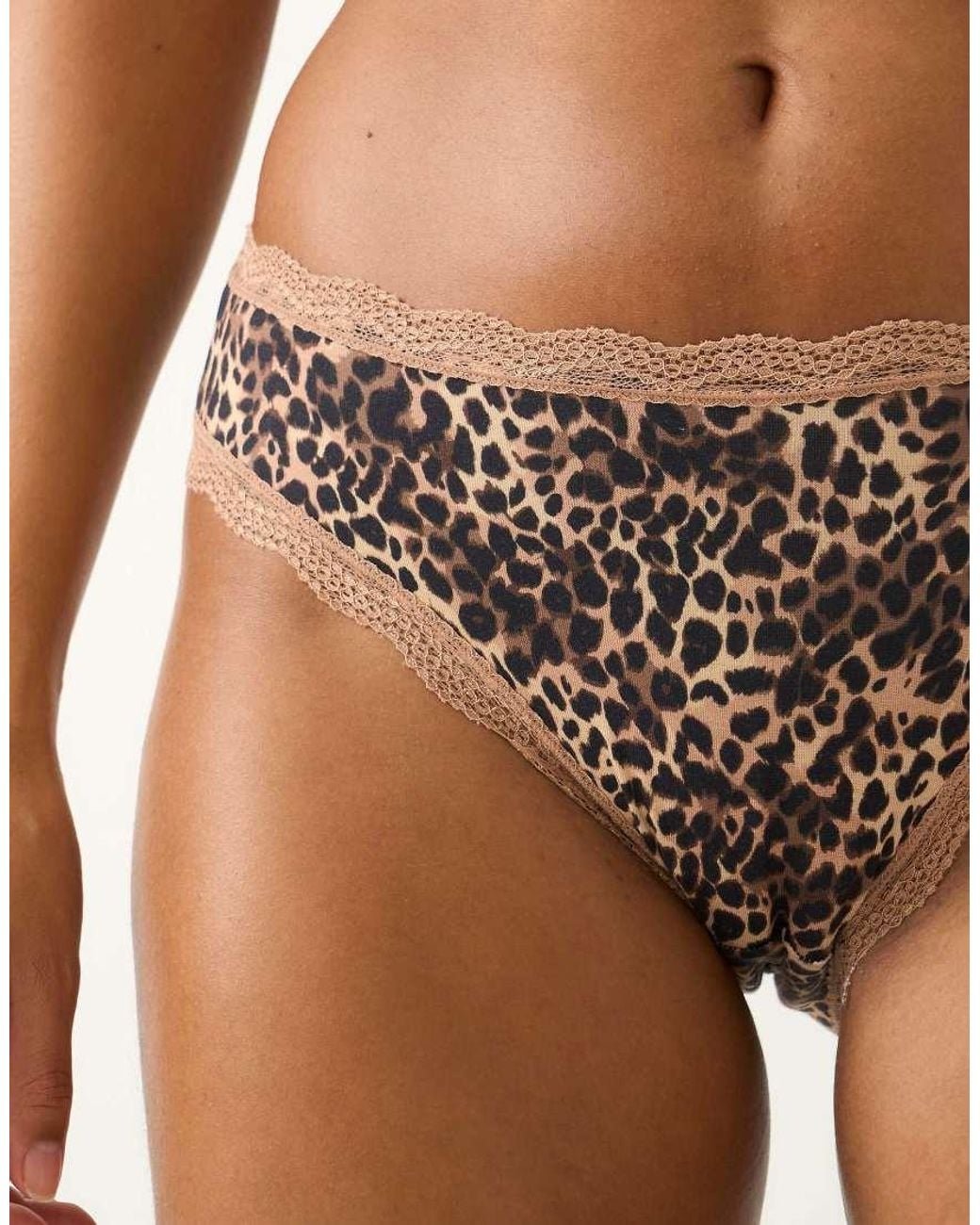 Stripe & Stare Black Mid Rise High Leg Knicker Four Pack