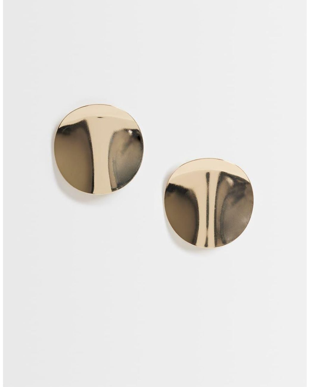 ASOS Natural Stud Earrings With Large Hammered Oval Design