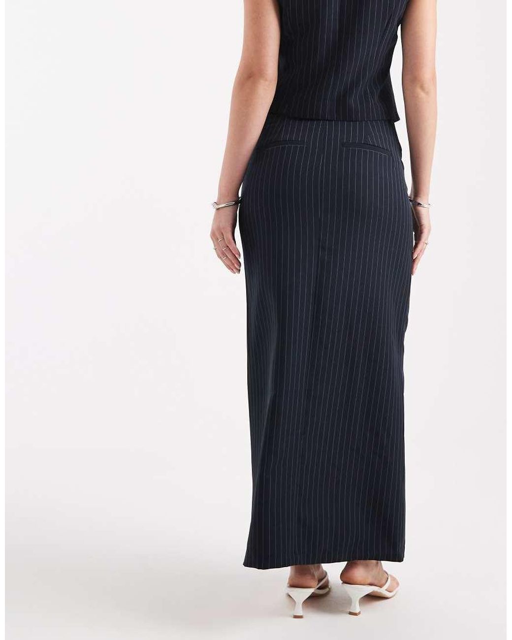 Pieces Elegante Maxirok in het Blue