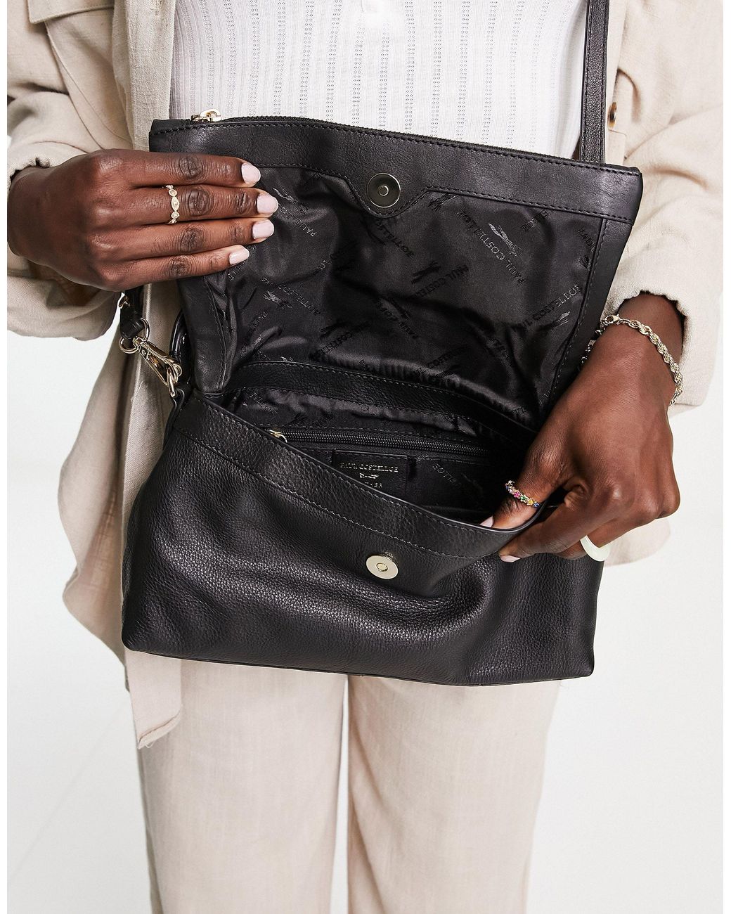 Paul Costelloe Leather Top Handle Crossbody Bag