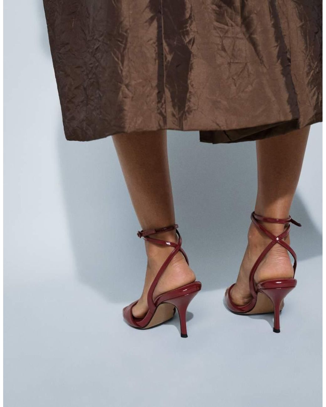 ASOS Pink Hope Barely There Mid Heel Stiletto Sandals