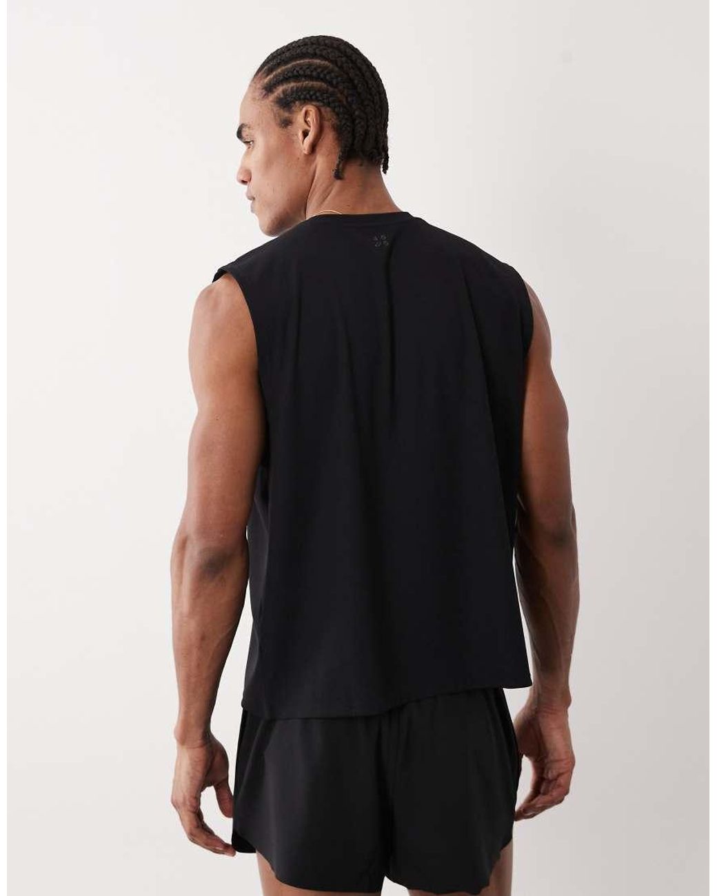 4505 Black Running Quick Dry Performance Waffle Boxy Oversized Boxy Tank for men
