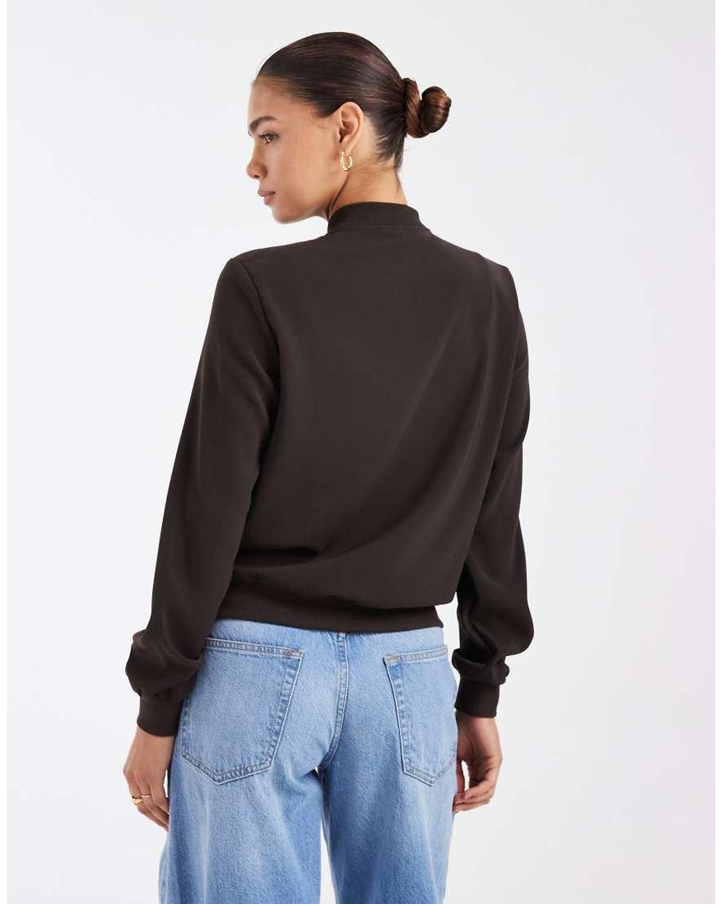 Vero Moda Gray Lightweight Zip Front Bomber Jacket