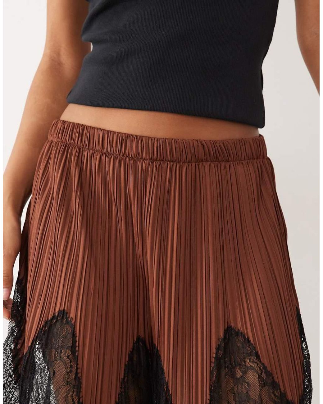 ASOS Brown Mix & Match Plisse Shorts