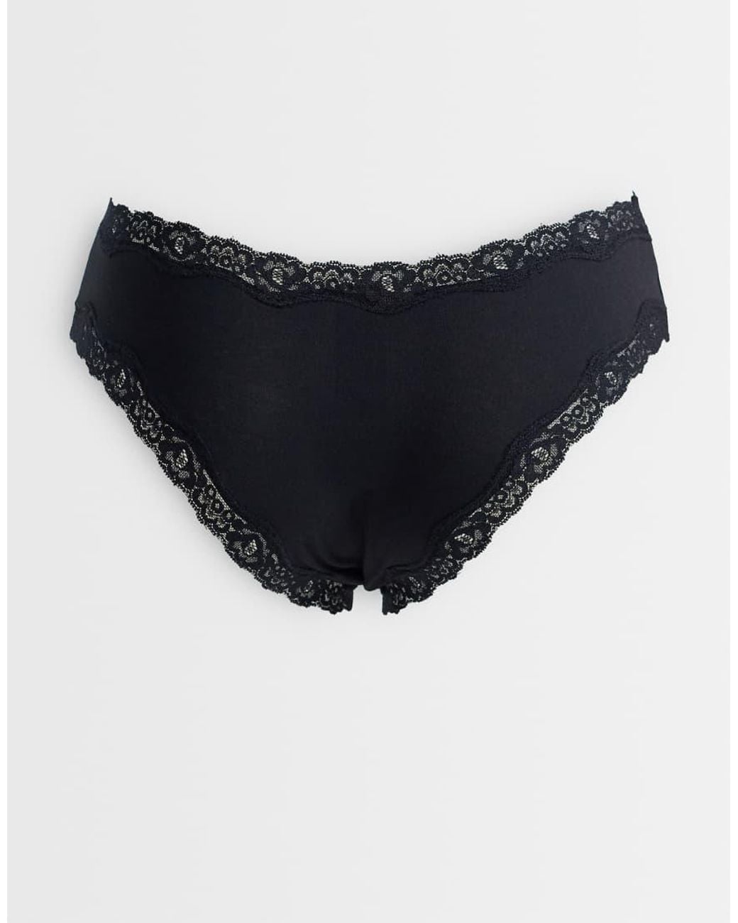 ASOS Black 3 Pack Brazilian Brief With Lace Waistband
