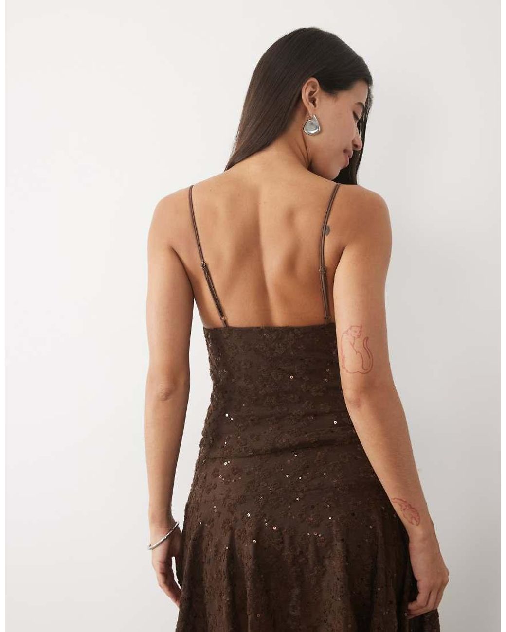Motel Black Camilla Sequin Vest Top Co-ord