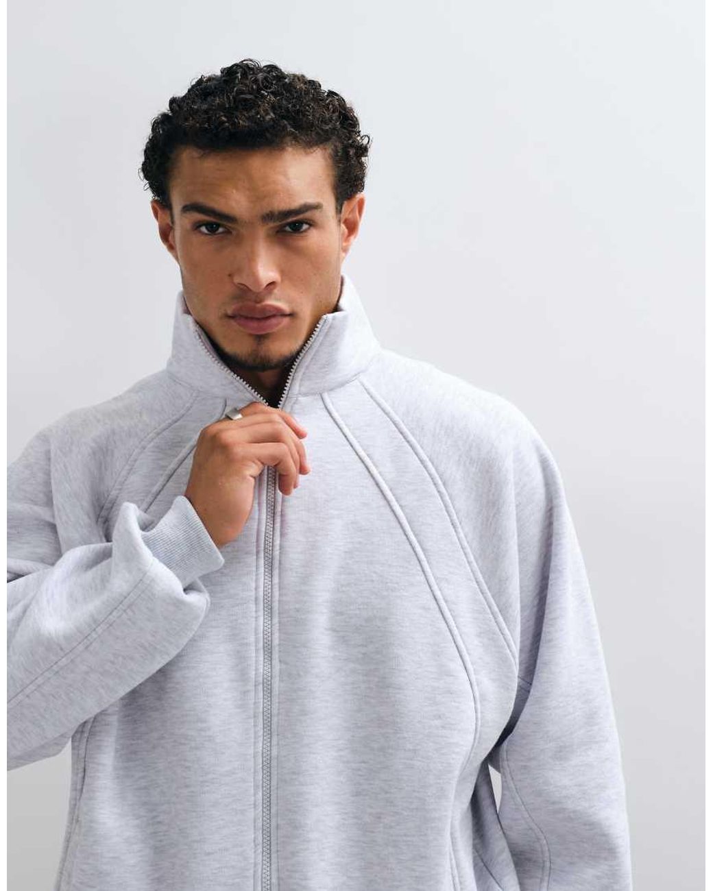 Collusion White Jersey Track Top for men