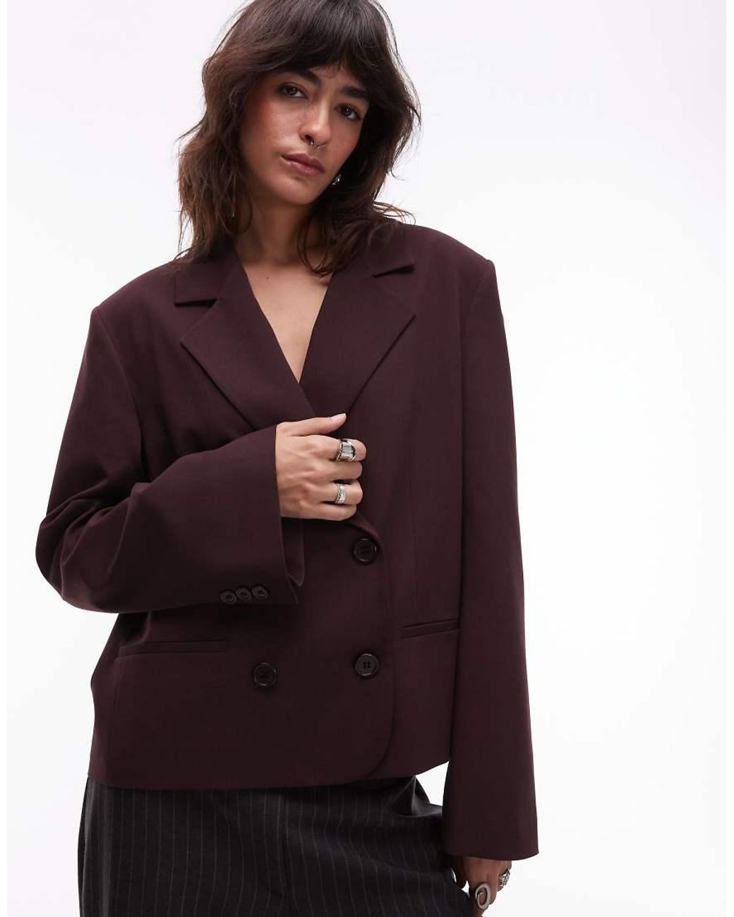 ASOS Purple Tailored Double Breasted Boxy Blazer
