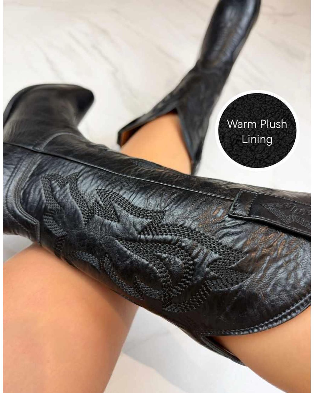 GIA STUDIOS Black Cowboy Western Boots