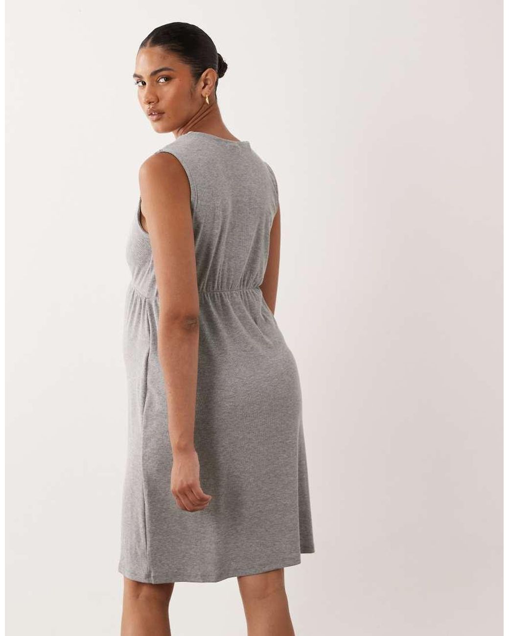 Mama.licious Gray Mamalicious Maternity Wrap Front Nightdress