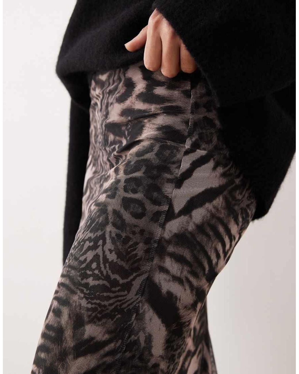 ASOS Black Mesh Sheer Maxi Skirt