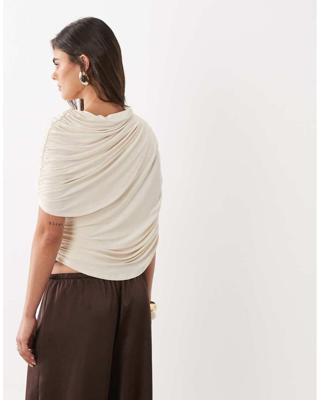 ASOS Yellow Draped Asymetric Wrap Top