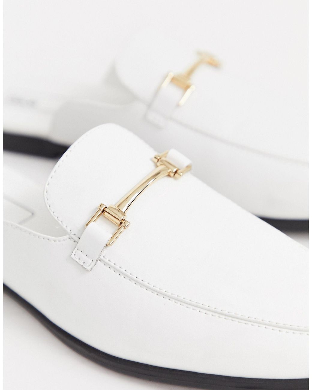 ASOS Backless Mule Loafer in White for 