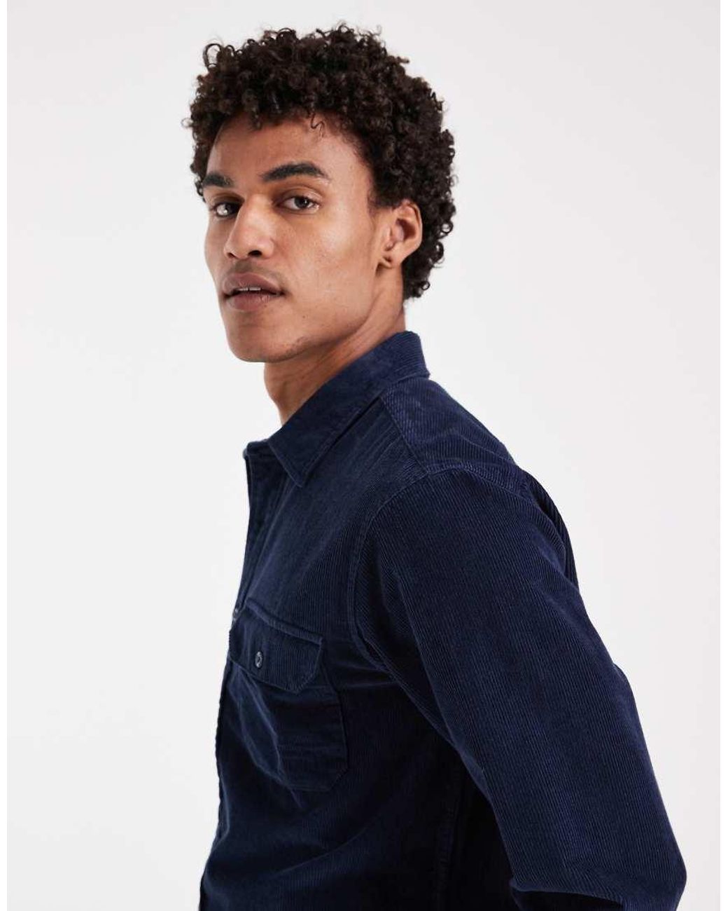 Levi's Blue Cord Double Pocket Shirt for men