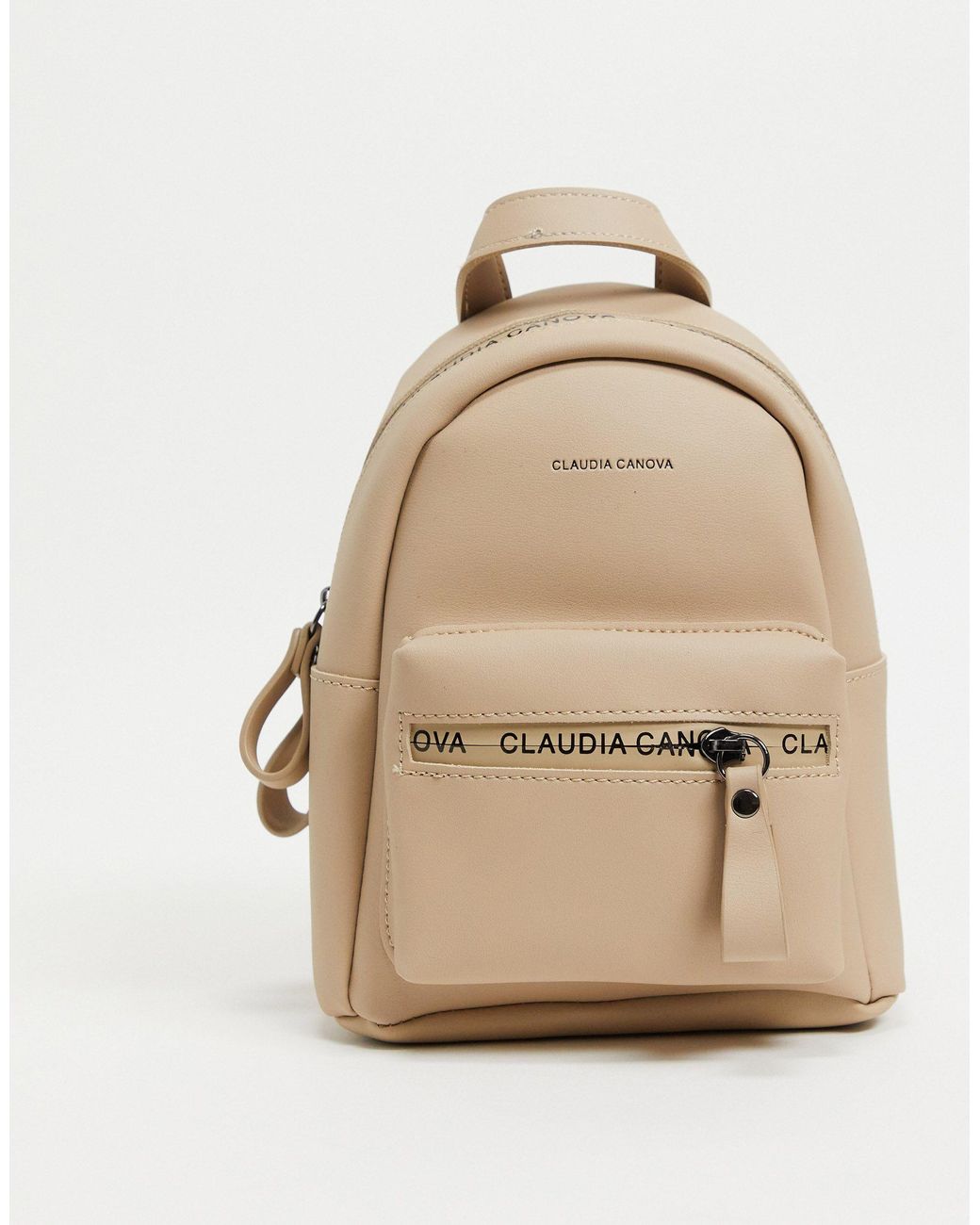 Claudia Canova Mini Logo Backpack in Natural | Lyst