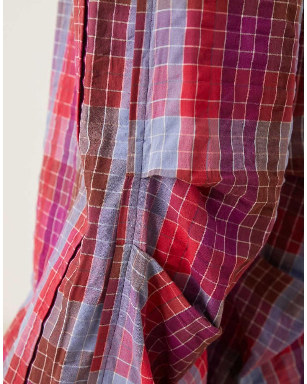 Free People Red Wide Leg Check Pyjama Pants