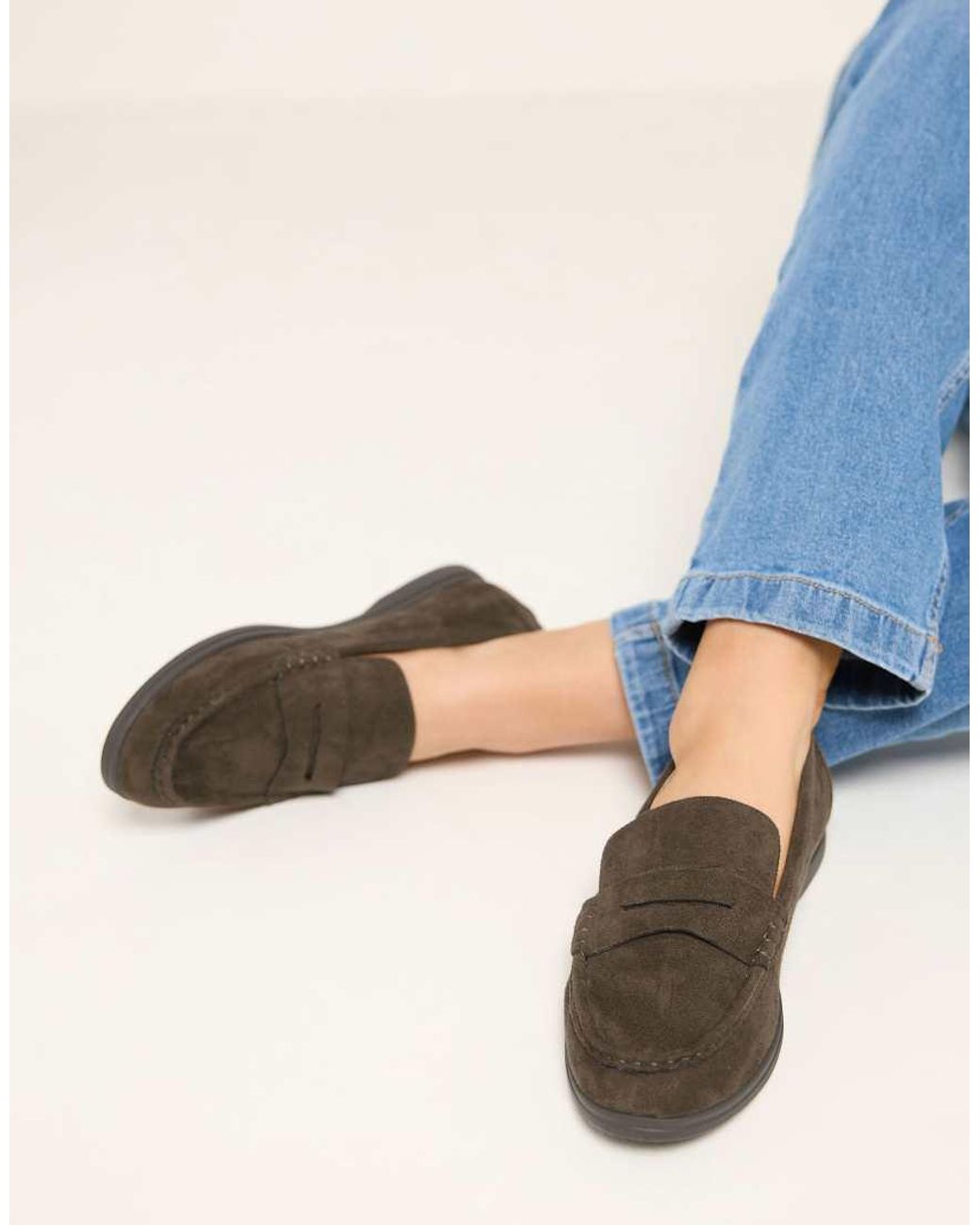 Yours Clothing Brown Wide Fit Faux Suede Flatform Loafers