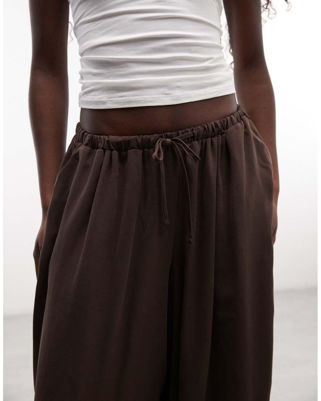 ASOS Brown Pull On Balloon Trousers Co-ord