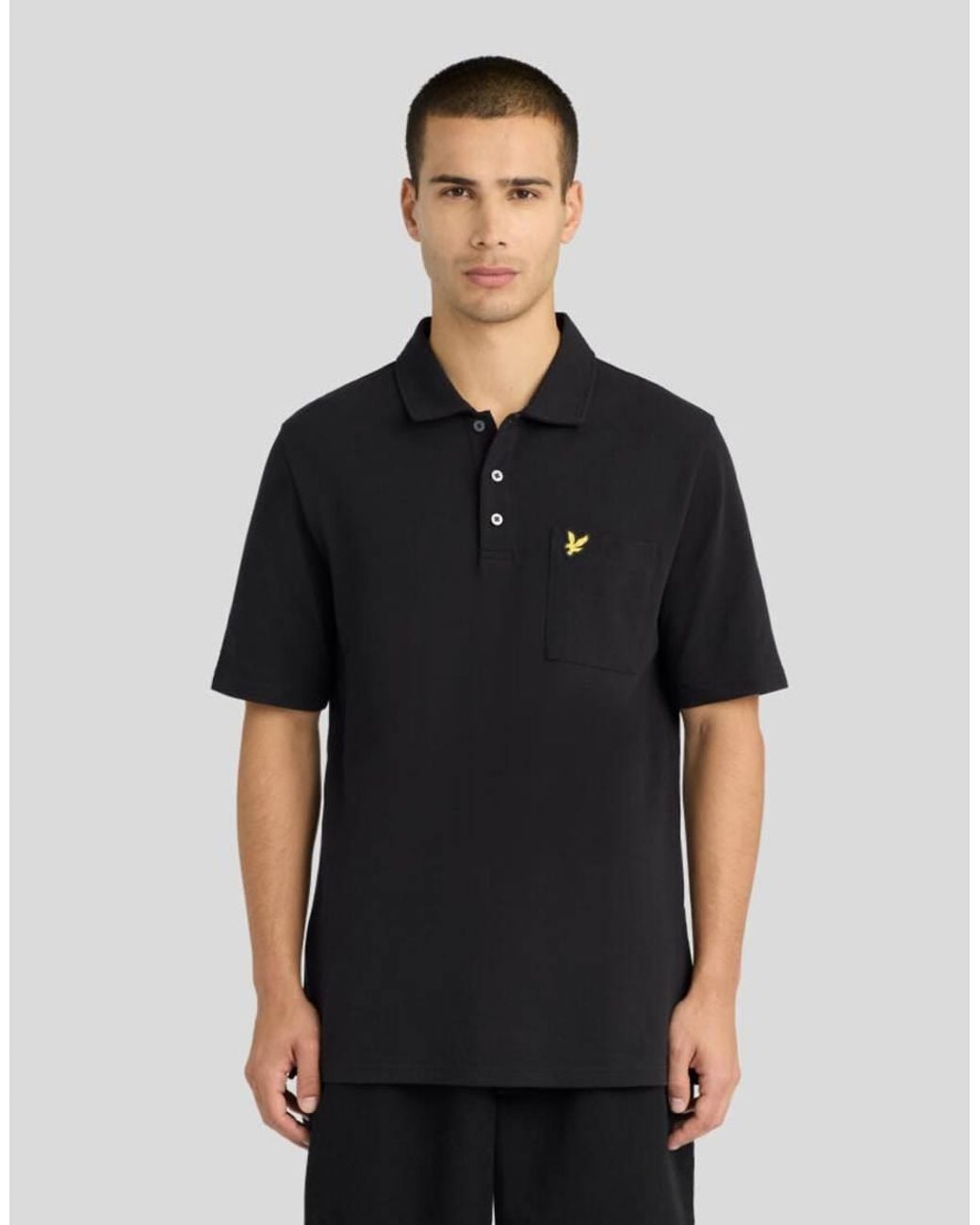 Lyle & Scott Black Ss Polo Shirts Pique Interlock Polo Shirt for men