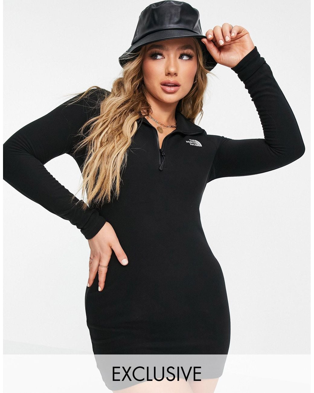 THE 'GLACIER' LS DRESS IN BLACK