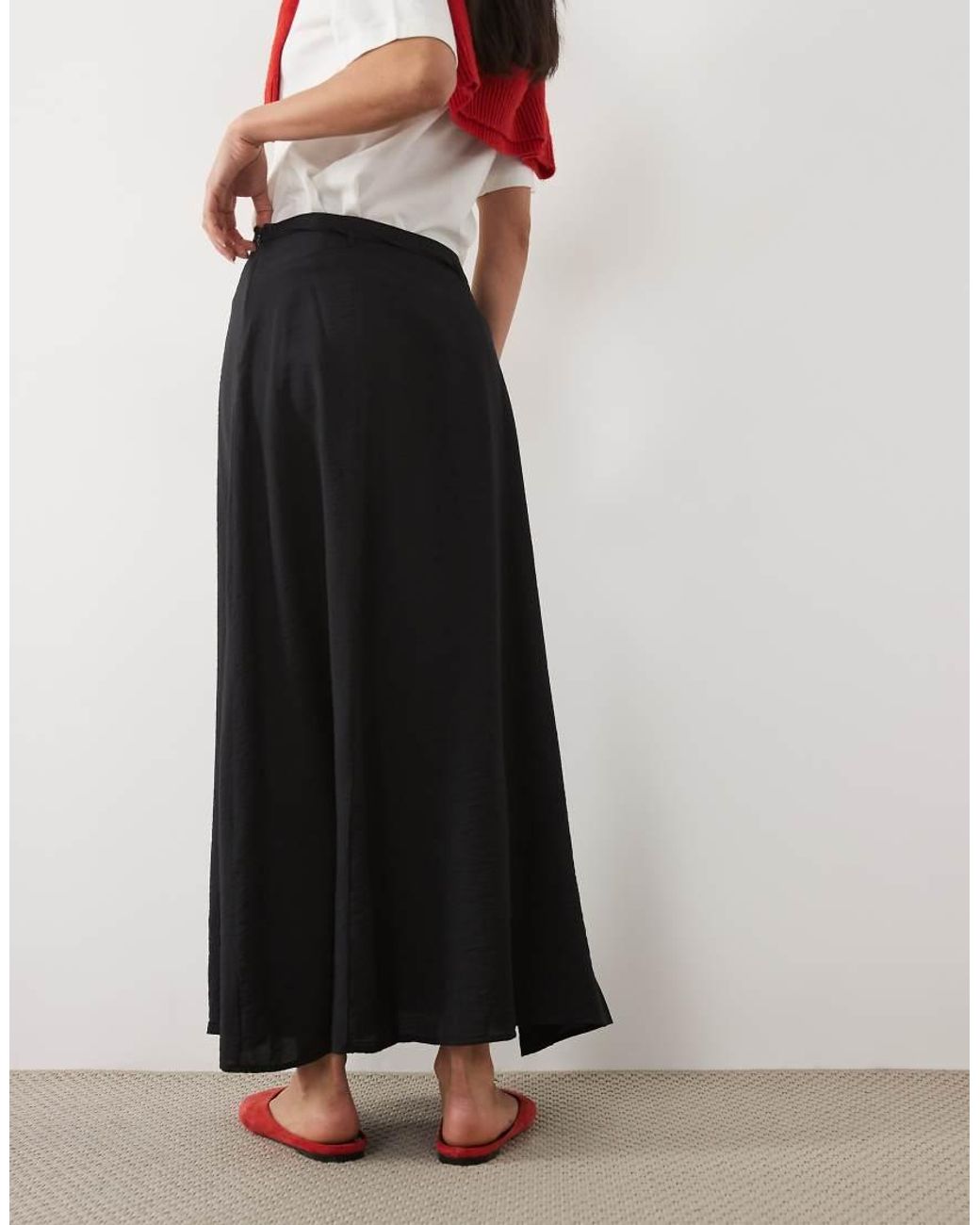 Mango White Teen Belted Maxi Skirt