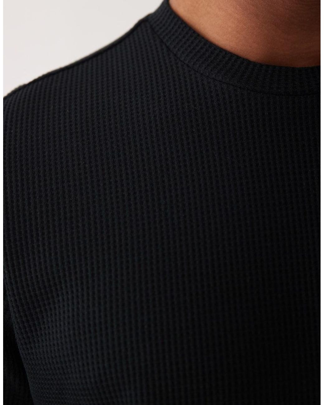 Only & Sons Blue Relaxed Fit Waffle T-shirt for men