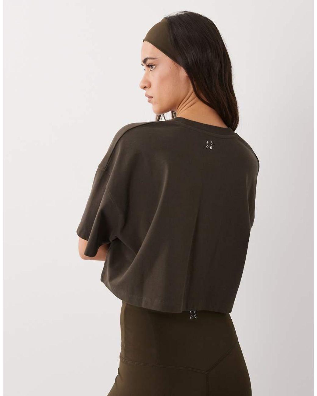 4505 Brown Icon Heavyweight Cotton Cropped T-shirt With Quick Dry Finish