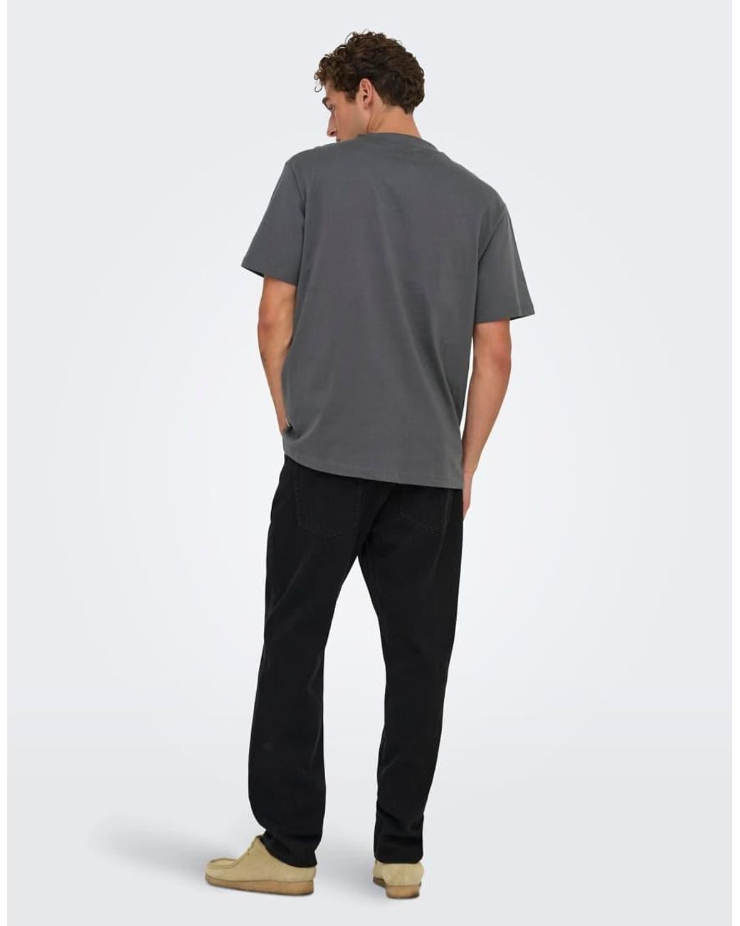 Only & Sons Blue Relaxed Fit T-shirt for men