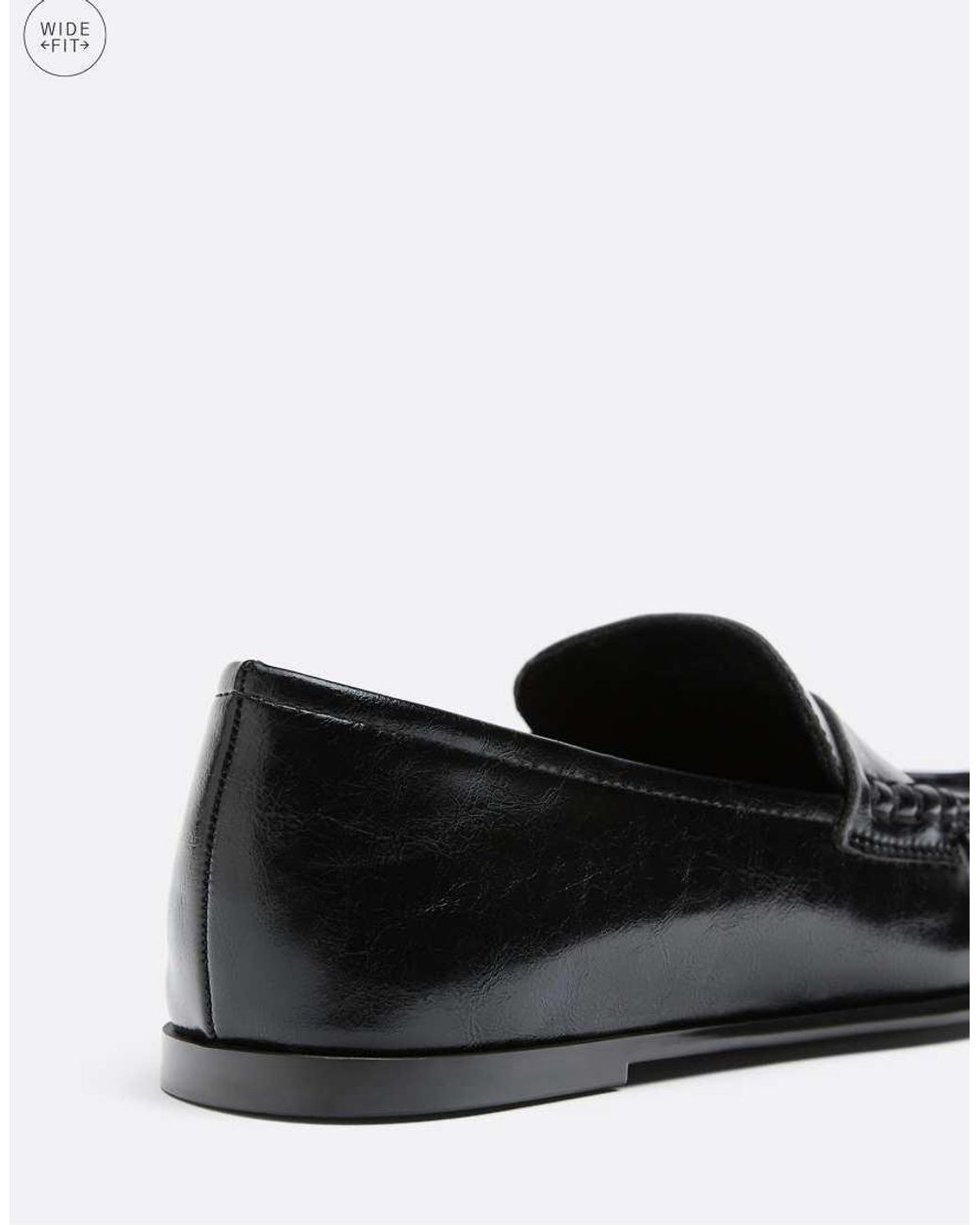 Stradivarius White Wide Fit Leather Effect Loafer