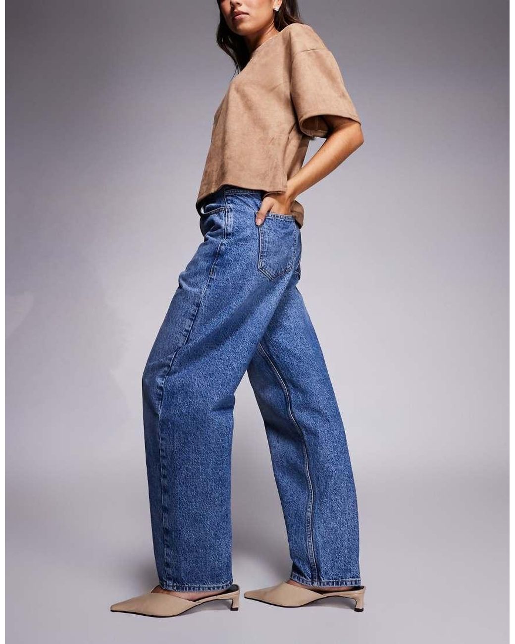 ASOS Blue Slim Barrel Jean