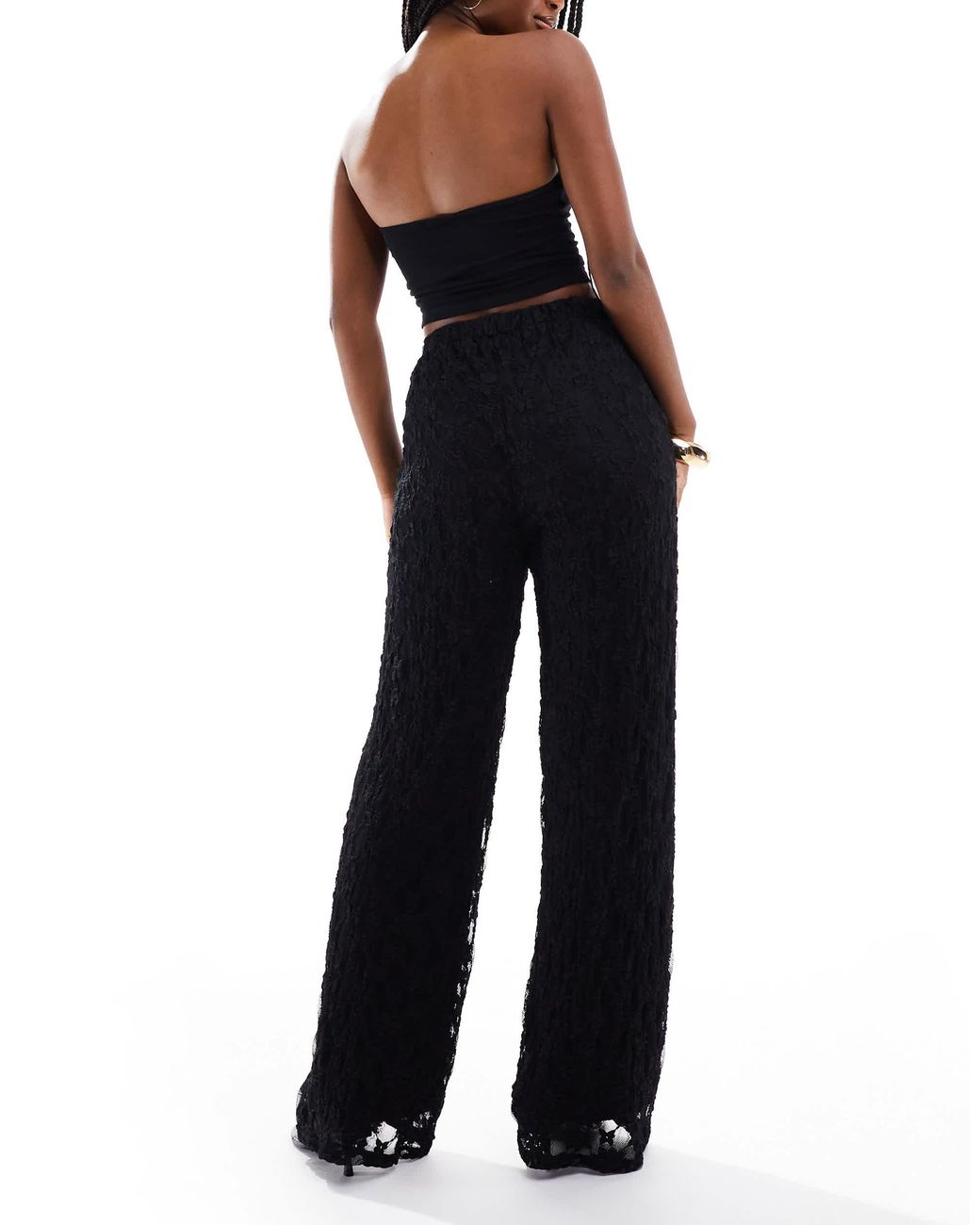 Threadbare Blue Thredbare Wide Leg Lace Pants