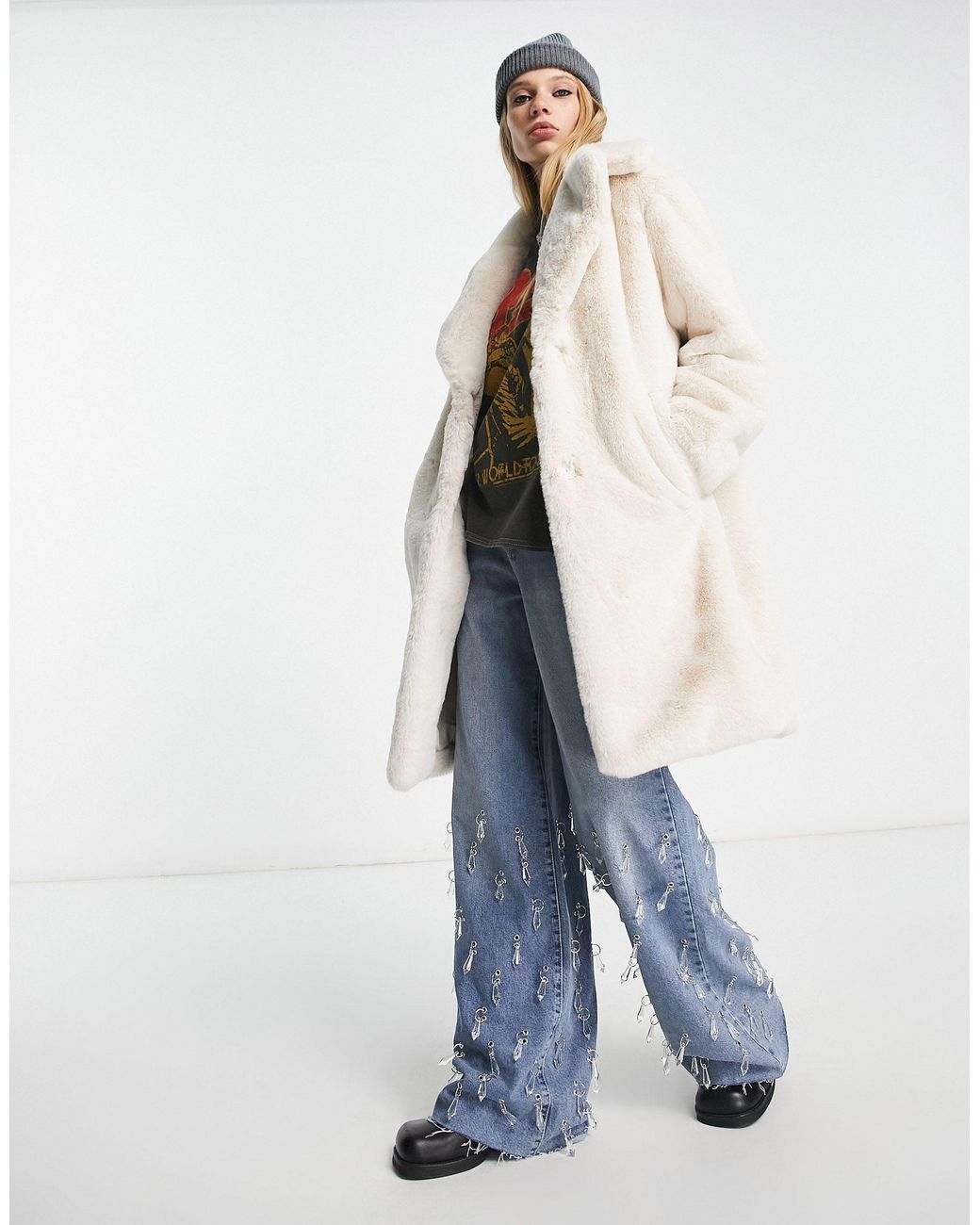 Teddy top coat bershka