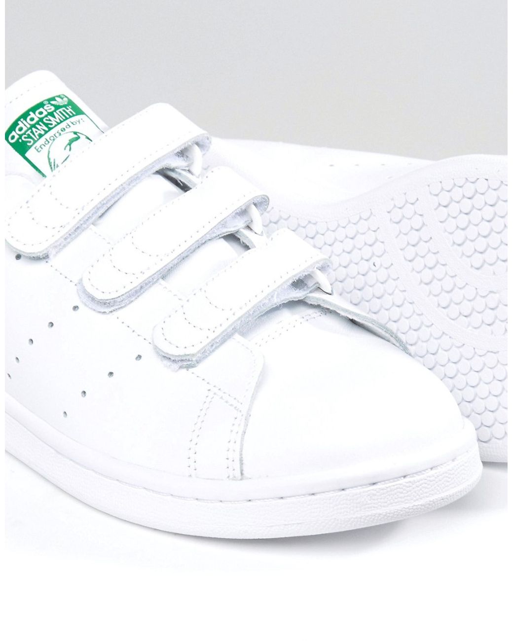adidas Originals Leather Stan Smith Velcro Trainers In White S75187 for Men  | Lyst
