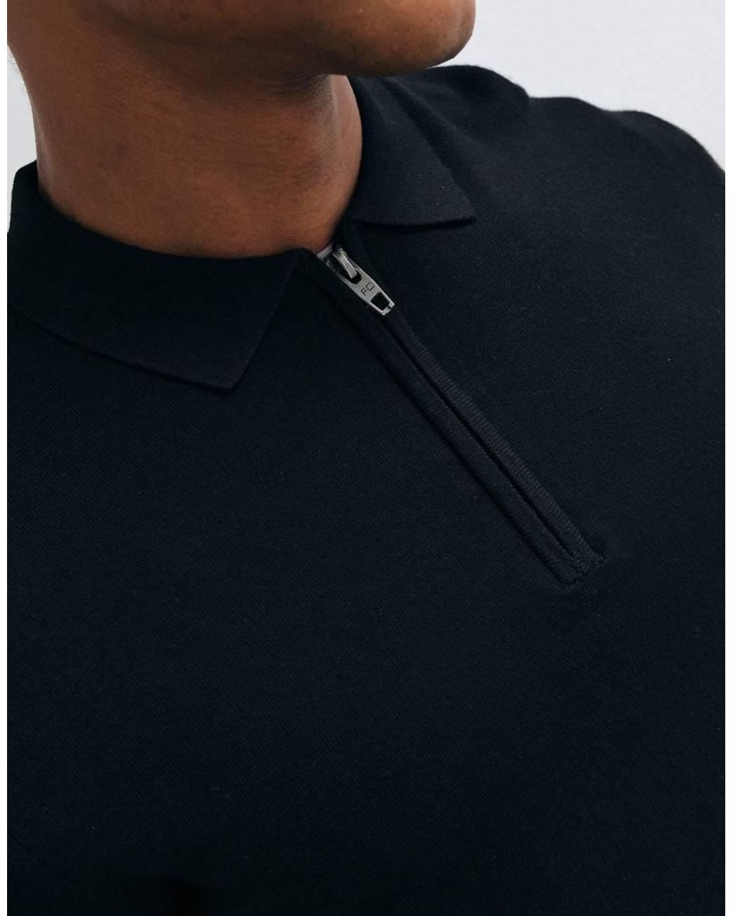 French Connection Blue Knitted Polo Shirt for men