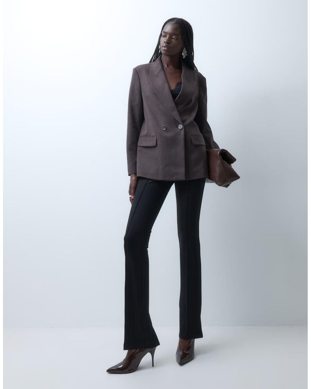 Vero Moda Gray Oversized Tailored Blazer