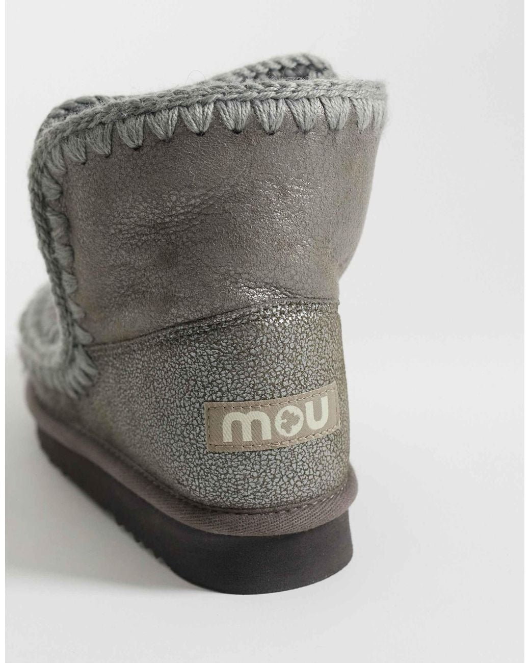 Mou Gray 18 Shearling Lined Suede Boots