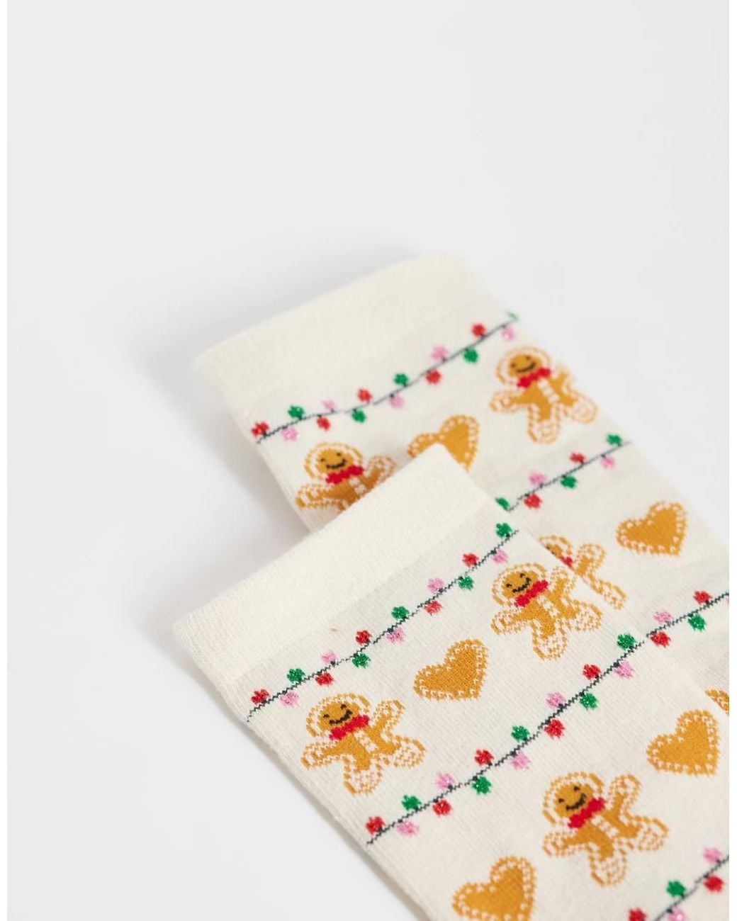 Accessorize Metallic Christmas Gingerbread Man Socks
