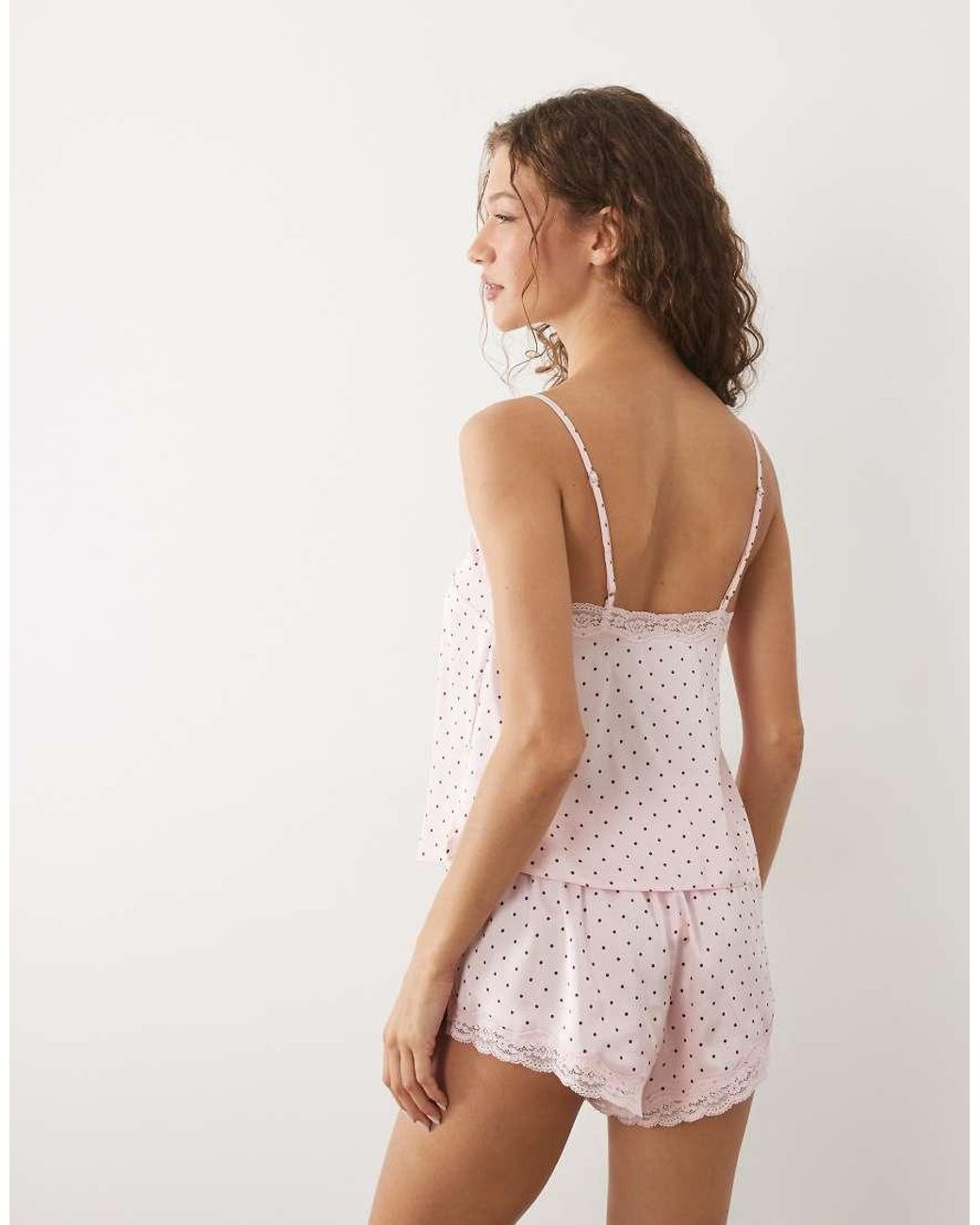 Boux Avenue White Daisy Satin Cami And Shorts Set